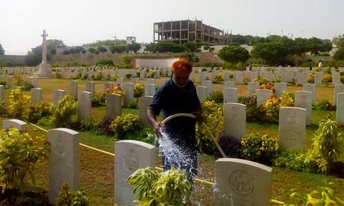 This Karachi cemetery is a memorial to fallen soldiers who fought in World War II