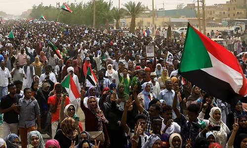 Tens of thousands protest army rule in Sudan