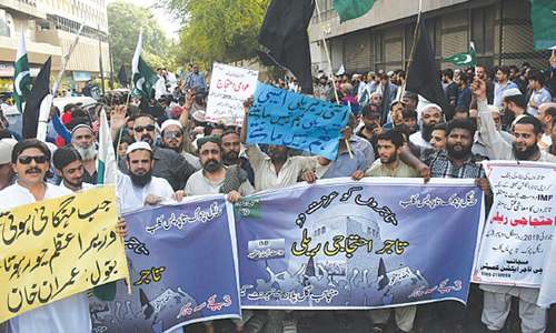 Traders protest against budget