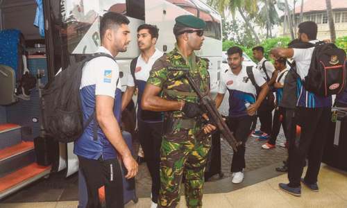 Bangladesh team arrives in Sri Lanka under high security
