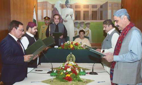 Four ministers, two advisers inducted into Sindh cabinet Four ministers, two advisers inducted into Sindh cabinet