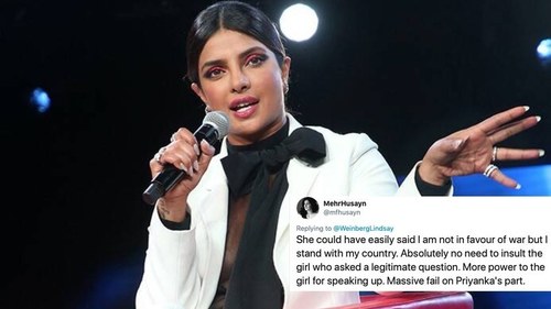 A Pakistani woman called out Priyanka Chopra for being a warmonger