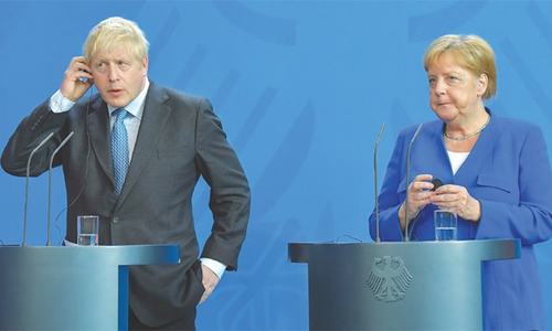 UK can&rsquo;t accept Brexit terms, Johnson tells Merkel