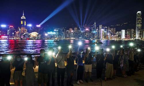 Hong Kong protesters form human chain, recreate &lsquo;Baltic Way&rsquo; protest