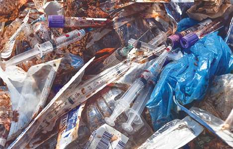 Medical waste being dumped around Abbasi Shaheed Hospital in Karachi Medical waste being dumped around Abbasi Shaheed Hospital in Karachi