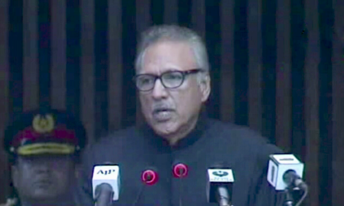 'India's illegal actions threaten peace in the region,' President Alvi tells joint parliamentary session