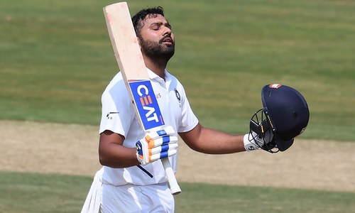 Rohit hits hundred as India make South Africa toil in opening Test