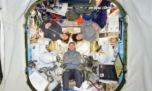 US makes history with first all-female spacewalk team US makes history with first all-female spacewalk team