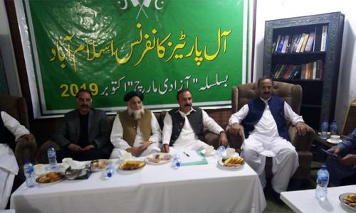 No sit-in in Islamabad on October 27, says opposition after APC