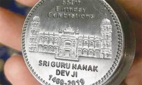 Coin issued to commemorate Guru Nanak’s 550th birth anniversary Coin issued to commemorate Guru Nanak’s 550th birth anniversary