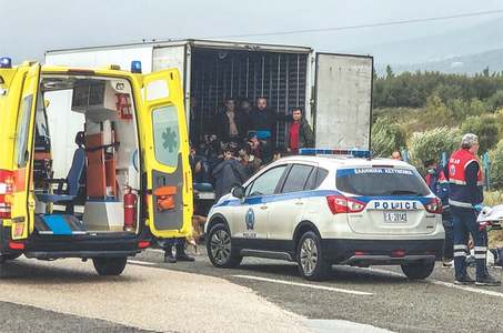 41 migrants found alive in refrigerated truck in Greece