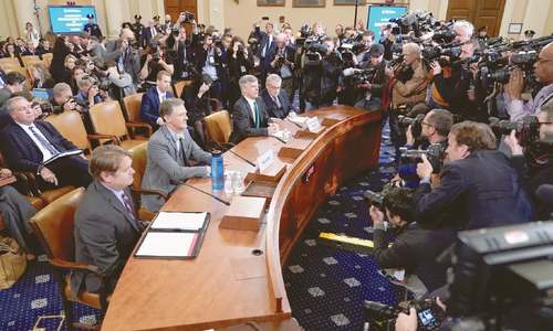 Trump impeachment hearing begins with stark allegation by envoy to Ukraine