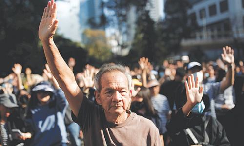 Hong Kong seniors join students in weekend protests