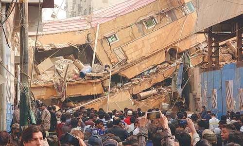 Six-storey residential building collapses in Karachi's Ranchhore Line
