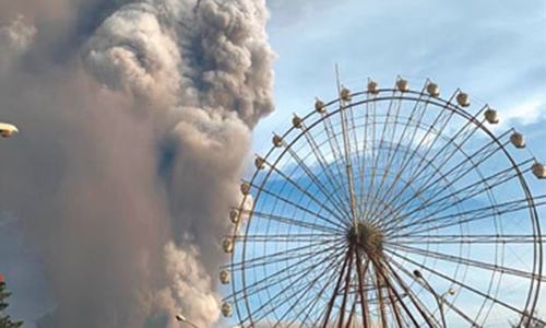 Philippine volcano halts flights, forces evacuations