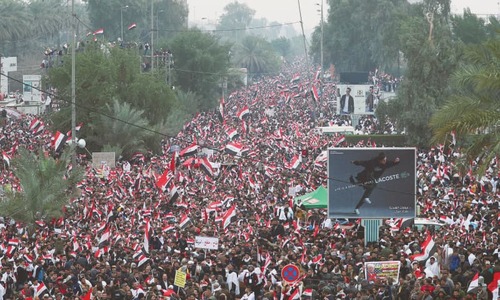 Thousands march in Baghdad for ouster of US troops