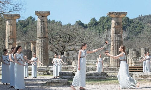 Flame for Tokyo Olympics lit in Greece Flame for Tokyo Olympics lit in Greece