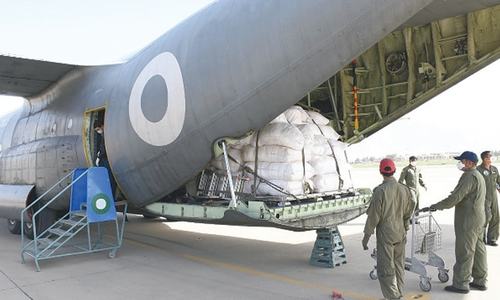 PAF aircraft brings medical equipment to Balochistan