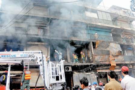 Plaza gutted in fire