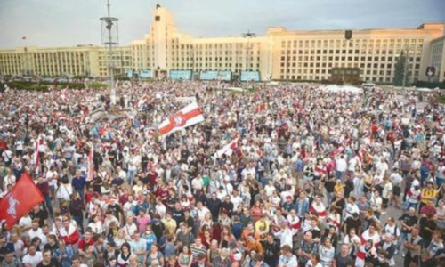 Protesters in Belarus rally against disputed presidential poll