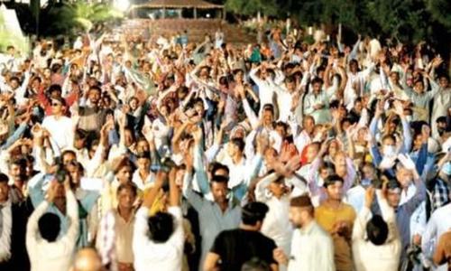 Hindu community members protest in Diplomatic Enclave