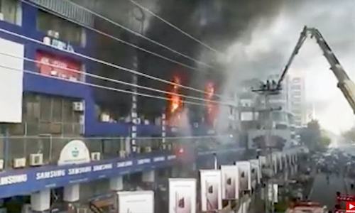 &lsquo;Short circuit primary cause of Hafeez Centre blaze&rsquo;