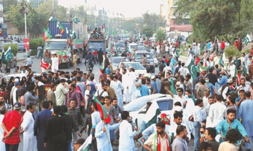 PTI holds rally to condemn  anti-army statements