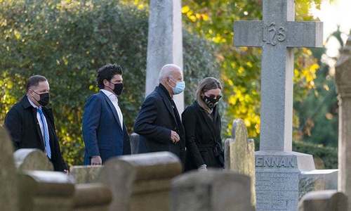 Biden begins Election Day visiting son's grave