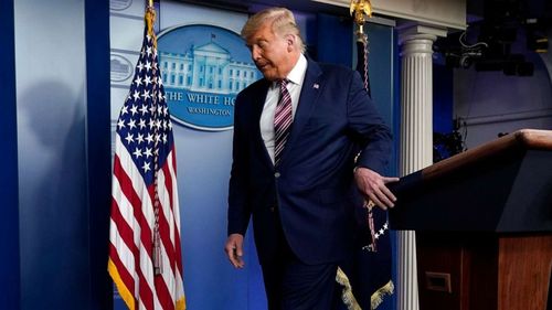 Trump steps to podium, hits election integrity with unsupported complaints