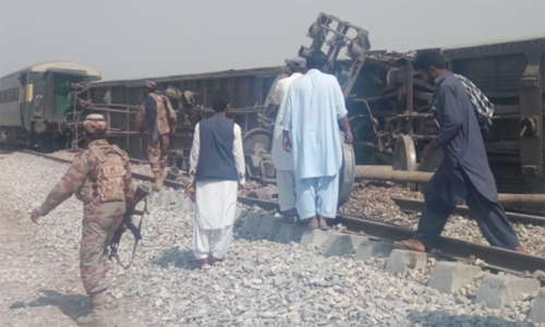 Railway track blown up