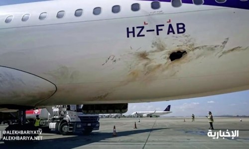 Yemen rebel attack on Saudi airport sets plane on fire
