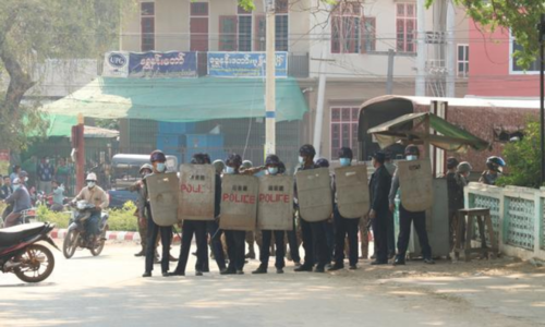 Protests erupt across Myanmar; police fire tear gas at Mandalay sit-in Protests erupt across Myanmar; police fire tear gas at Mandalay sit-in