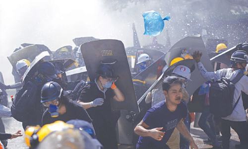Three people shot dead in Myanmar protest Three people shot dead in Myanmar protest