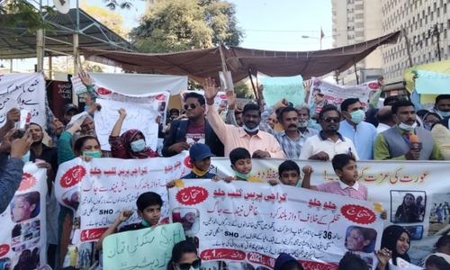 Activists protest illegal occupation of Christians' houses in Sanghar by 'land mafia'