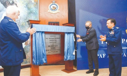 President Alvi inaugurates PAF Air War College Institute President Alvi inaugurates PAF Air War College Institute
