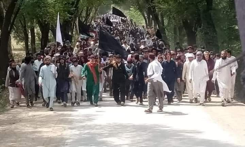 Janikhel protesters begin march towards Islamabad with bodies of 4 teenage boys Janikhel protesters begin march towards Islamabad with bodies of 4 teenage boys