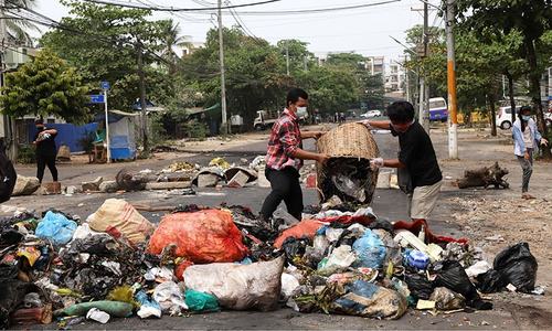 Myanmar protesters launch 'garbage strike' as death toll tops 500