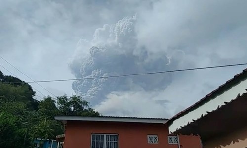 Volcano erupts on Caribbean island