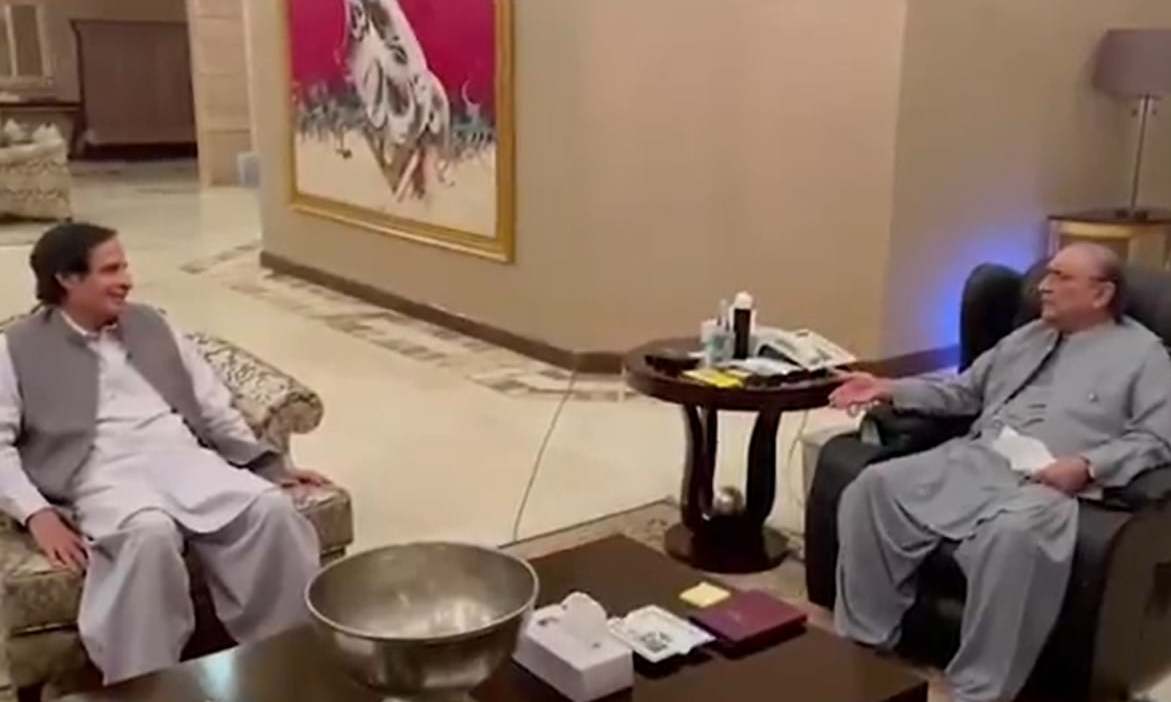 PTI ally Pervaiz Elahi meets Zardari in Lahore PTI ally Pervaiz Elahi meets Zardari in Lahore