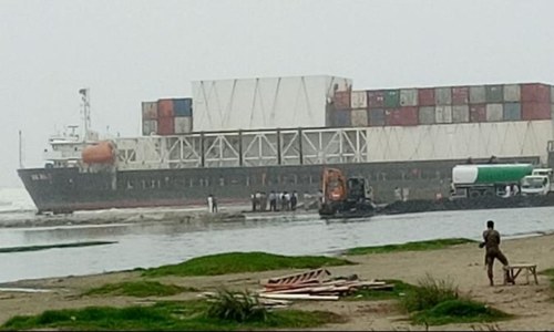 Fuel removed from ship stranded at Karachi's Sea View Fuel removed from ship stranded at Karachi's Sea View