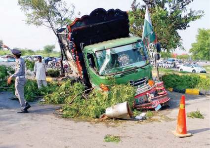 Two killed as dumper hits car
