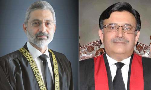 Acting CJ Umar Ata Bandial holds meeting with Justice Qazi Faez Isa