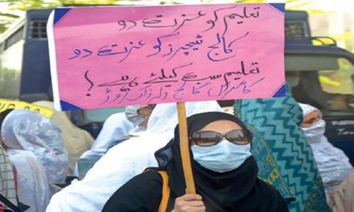 Teachers, students protest plan to &lsquo;privatise&rsquo; colleges in KP
