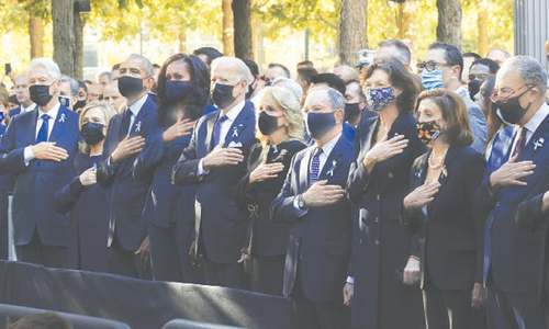 US pays tribute to dead on 20th anniversary of attacks