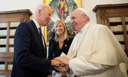 Biden hails pope as &lsquo;warrior of peace&rsquo;