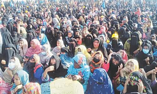 Women, children pour into Gwadar&rsquo;s streets to demand rights