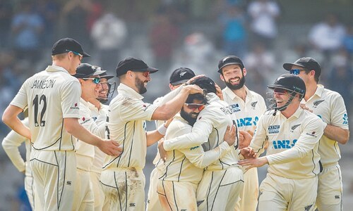 Ajaz equals 10-for record but India on top in Mumbai Test