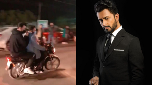 Karachi traffic had Atif Aslam hitching a bike ride to his concert and netizens have mixed reactions
