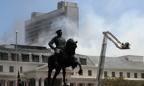 Huge fire brings down roof at South Africa parliament Huge fire brings down roof at South Africa parliament