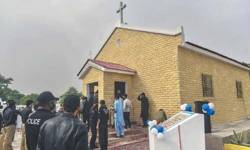 Church built by NGO inaugurated at Malir jail
